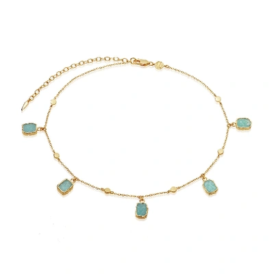 Missoma Lena 18ct Yellow Gold-vermeil And Amazonite Choker Necklace In 18ct Gold Plated Vermeil/amazonite
