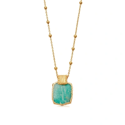 Missoma Lena 18ct Yellow Gold-vermeil And Amazonite Charm Necklace In 18ct Gold Plated Vermeil/amazonite