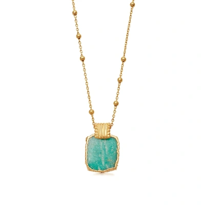 Missoma Lena 18ct Yellow Gold-vermeil And Amazonite Charm Necklace