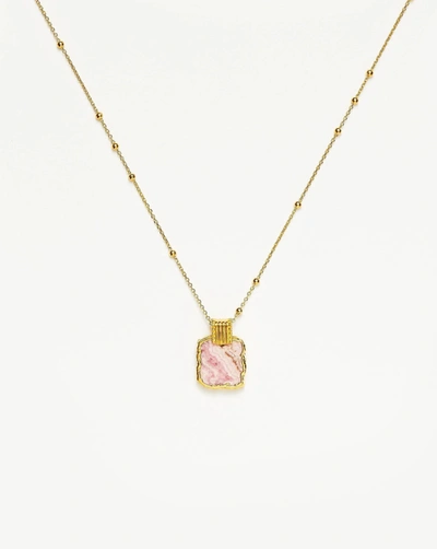 Missoma Lena 18ct Yellow Gold Vermeil Sterling Silver And Pink Rhodochrosite Pendant Necklace In 18ct Gold Plated Vermeil/rhodochrosite