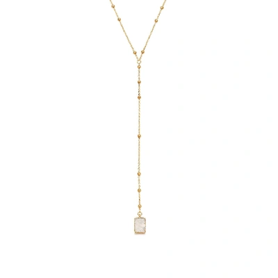 Missoma Lena 18ct Yellow Gold-vermeil And Rainbow Moonstone Lariat Necklace