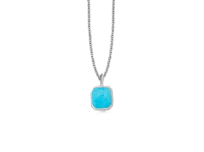 Missoma Turquoise Silver Charm Necklace In Blue/silver