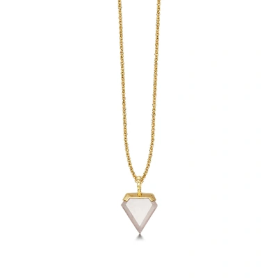 Missoma Mini Shield Necklace 18ct Gold Vermeil/rose Quartz