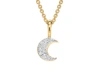 MISSOMA PAVE MOON CHARM NECKLACE 18CT GOLD VERMEIL/CUBIC ZIRCONIA,PS G N4 MN CZ