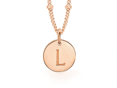 Missoma Rose Gold Initial L Necklace In Gold/pink/red