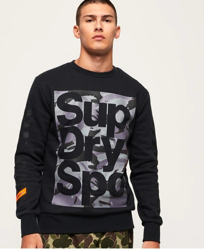 Superdry Combat Boxer Crew Sweatshirt In Black