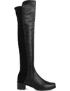 STUART WEITZMAN STUART WEITZMAN WOMENS BLACK RESERVE STRETCH-BACK LEATHER BOOTS,29558674