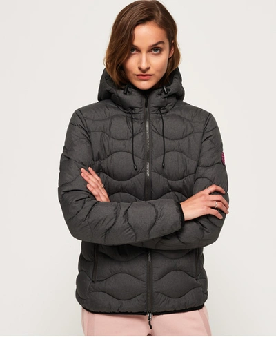 Superdry Women's Astrae Quilt Padded Jacket Dark Grey Size: 6