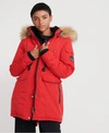 SUPERDRY WOMEN'S NADARE MICROFIBRE PARKA RED,2082218500291AM5028