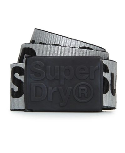 Superdry Reflective Web Belt In Silver