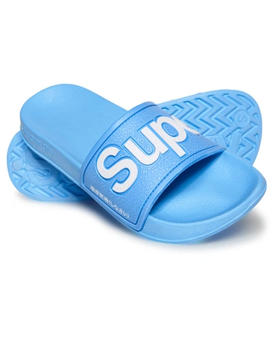 Superdry Eva Pool Sliders In Blue