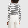 Kule The Modern Cotton Stripe Long-sleeve Turtleneck T-shirt In Cream/navy