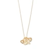 Sarah Chloe Love Count Multi Heart Necklace In Yellow Gold