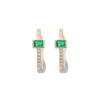 JACQUIE AICHE EMERALD BAGUETTE-CENTER HUGGIES EARRING