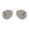 KAREN WALKER LOVE HANGOVER AVIATOR SUNGLASSES IN CRAZY TORT/GOLD