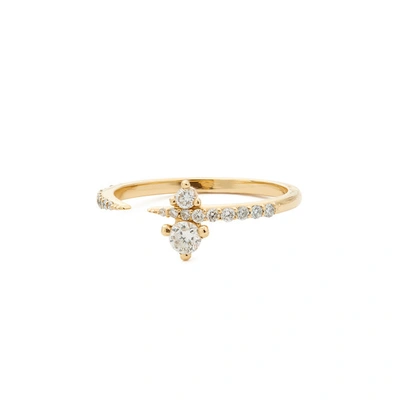 Sophie Ratner Pave Apex Ring In Yellow Gold/white Diamonds