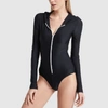 COVER LONG-SLEEVED HOODED SWIMSUIT IN BLACK,722457479528