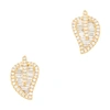 ANITA KO 18-KARAT YELLOW-GOLD LEAF STUD EARRINGS