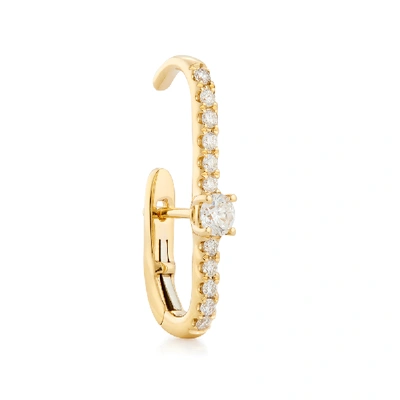 Anita Ko Pavé Lobe Huggie Earring In Yellow Gold/white Diamonds