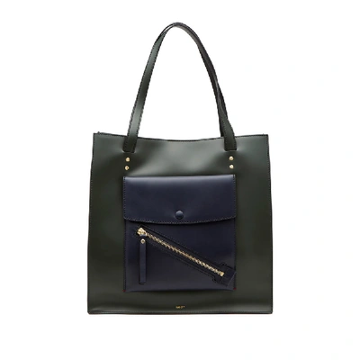 Joseph Portobello Leather Tote Bag In Bermuda/navy