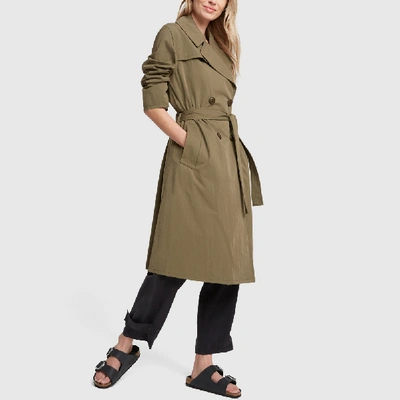 Nili Lotan Benning Trench Coat In Army Green