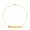Sarah Chloe Leigh Id Name Bracelet In Yellow Gold