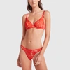 Fleur Du Mal Magnolia Lace Unlined Demi Bra In Jasper In Jasper