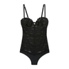 Fleur Du Mal Opening Ceremony Charlotte Lace Balconette Bodysuit In Black