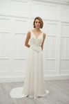 VIKTORIA CHAN PEGGY DRAPED CHIFFON GOWN