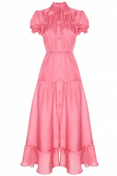 19.04 Silk Midi Dress B In Pink