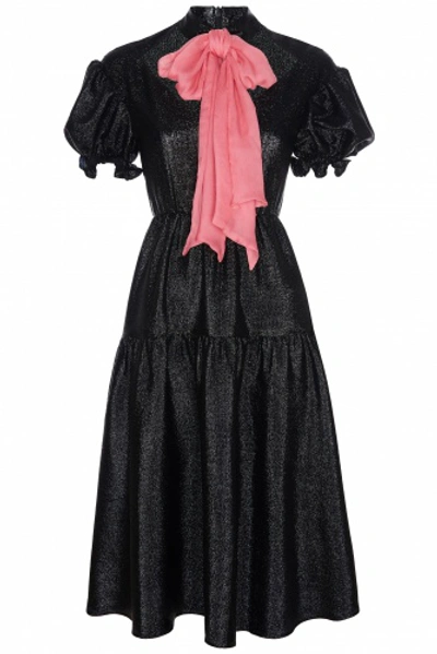 19.04 Glitter Dress Antoinette With Bow In Black