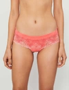 Simone Perele Saga Mesh And Stretch-lace Shorty Briefs In Petrol+blue