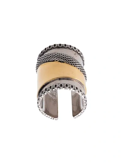 Alexander Mcqueen Large Mechanical Ring In Gold