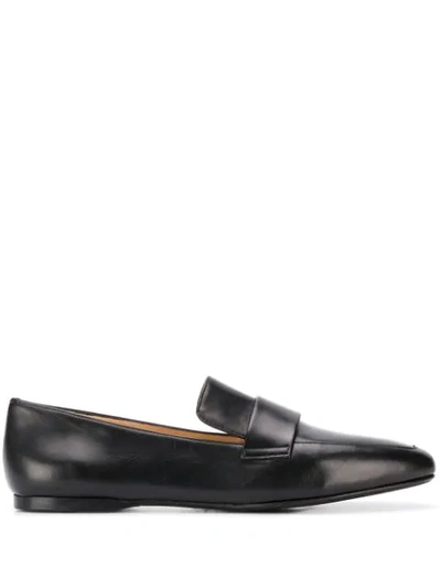 Leqarant Leather Moccasin Loafers In Black