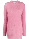 Msgm Crystal-embellished Jumper In Pink