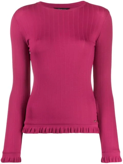 Armani Exchange Round Neck Jumper In Pink