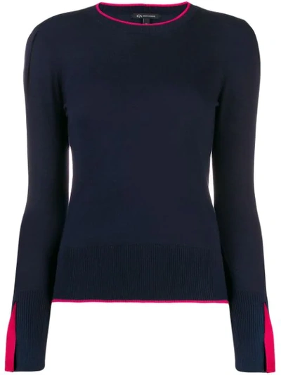 Armani Exchange Pullover Mit Rundem Ausschnitt In Blue