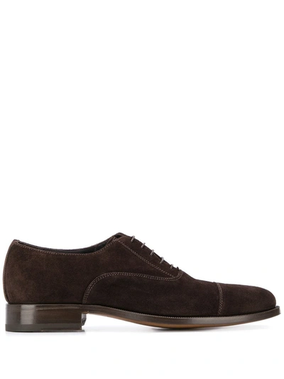 Scarosso Bacco Lace-up Oxford Shoes In Dark Brown Suede