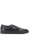 Scarosso Monk Strap Sneakers In Black
