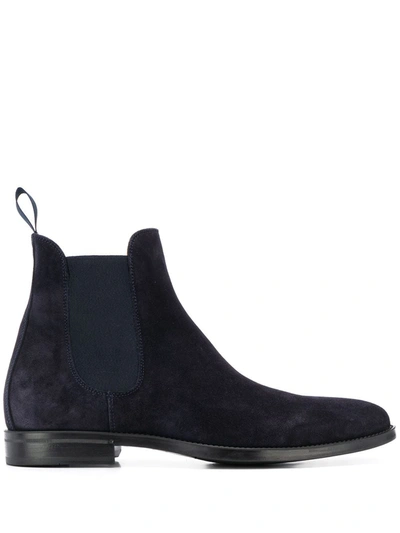 Scarosso Suede Chelsea Boots In Blue