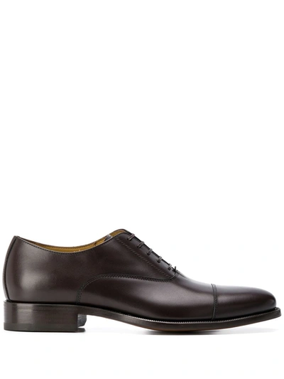 Scarosso Giove Marrone Oxford Shoes In Dark Brown Calf