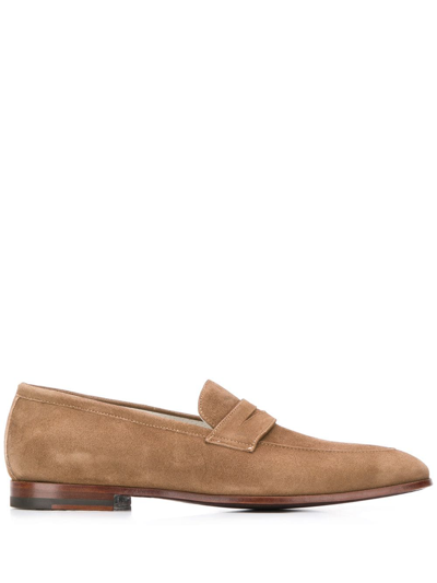 Scarosso Marzio Moro Slip-on Loafers In Tobacco Suede