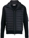 Moncler Wool Blend Tricot Down Jacket In Blue