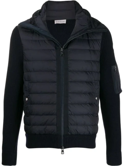 Moncler Knitted Cardigan In Blue