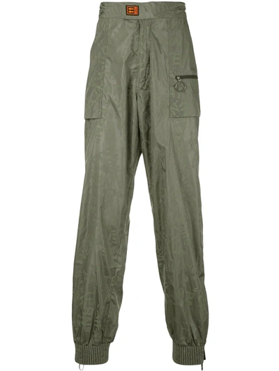Off-white All Over Logo Track Trousers In Green
