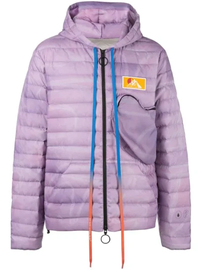 Off-white Tie Dye-effect Quilted-down Jacket In Pink