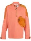 Off-white Contrast Panels Turtle Neck Sweatshirt In Orange