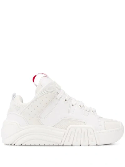 Gcds White Leather Mid-top Sneakers