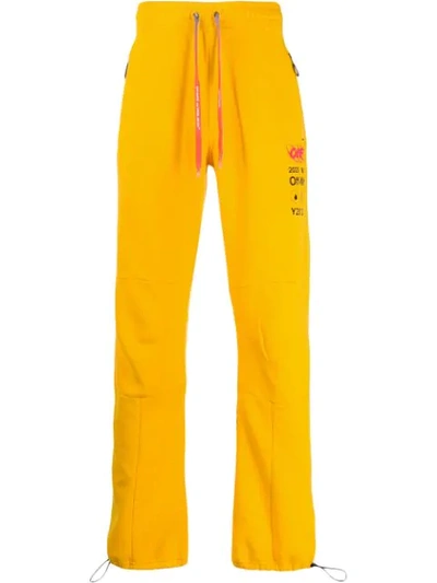 Off-white Logo-print Track Trousers In Yellow