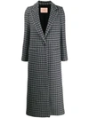 TWINSET HOUNDSTOOTH SINGLE BREASTED COAT